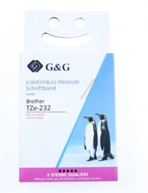 G&g Colour Cartridge - 15554 Alternative Ribbon For Tze-232 Red On White