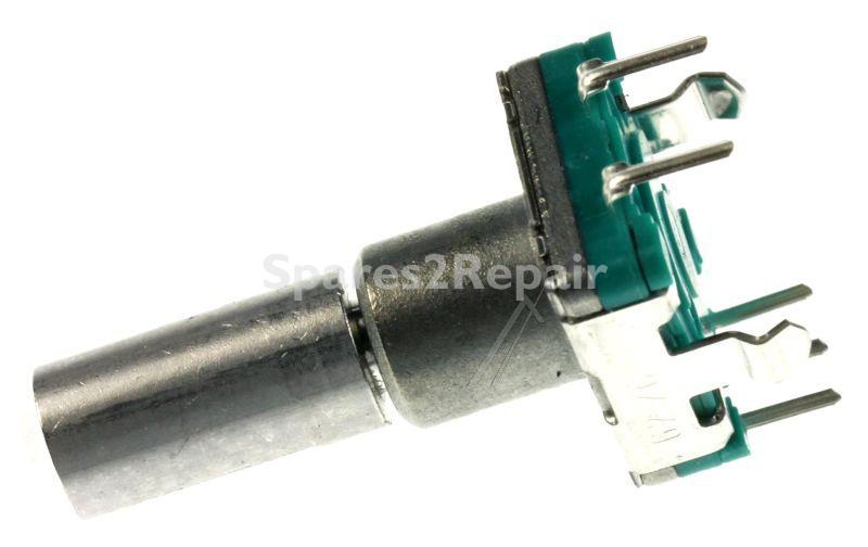 Alps Rotary Potentiometer - 24,5mm Encoder, Metallwelle M. Druckschalter, Print 12x11,7mm
