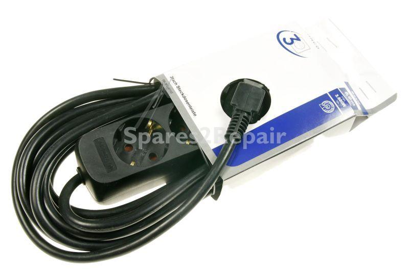 Vivanco Three-way Trailing Socket - Ebl 3b 5 3-fach Steckdosenleiste Basic, Schwarz 5m