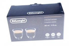 Cups - Dlsc310 5513284151 Double Wall Espresso Glasses 90ml Set Of 2 [Delonghi]