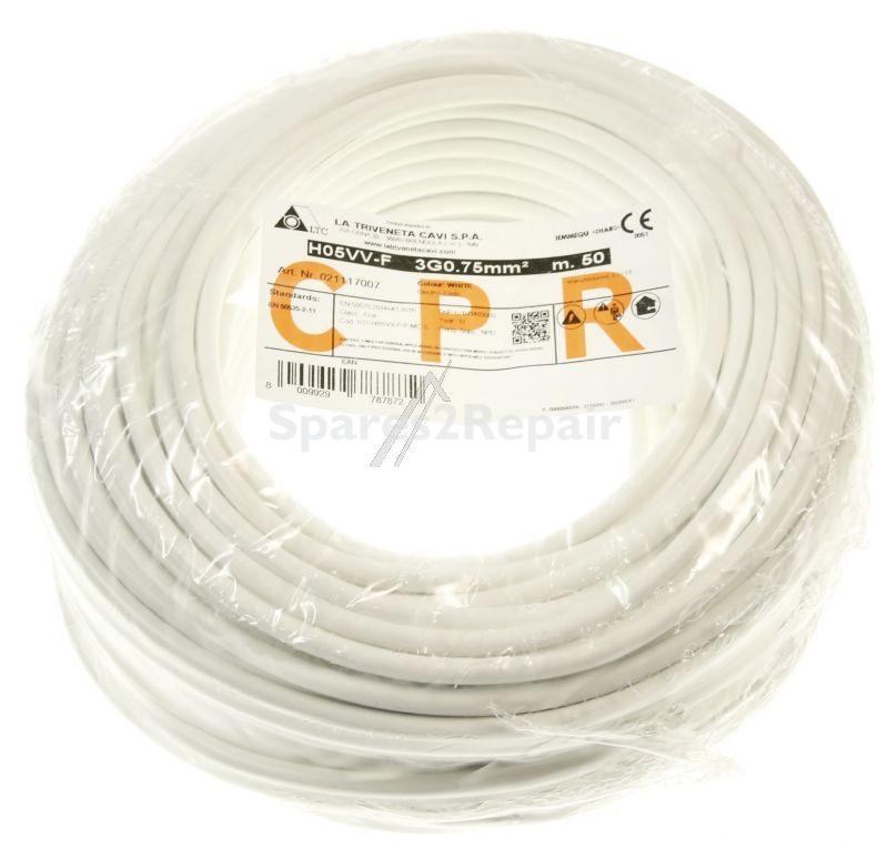 Jager Direkt Mains Power Lead - H05vv-f3g0,75 Power Cable Ring, 50m, 3x0,75 Mm²
