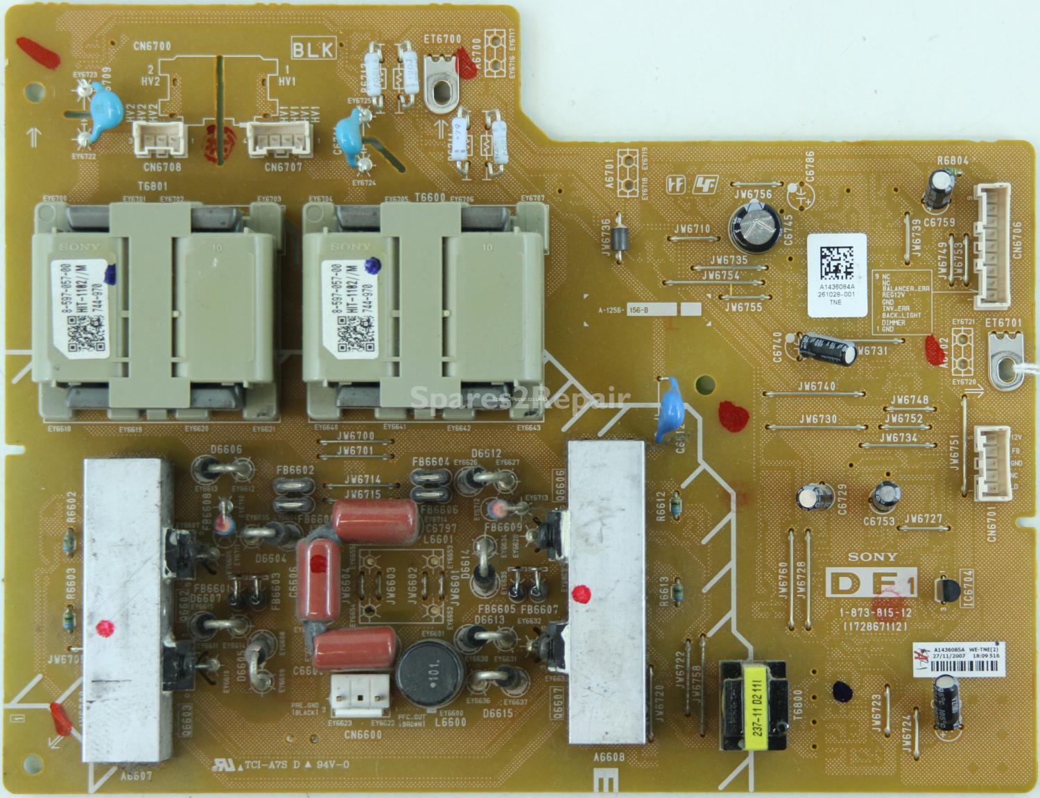 Sony KDL-40V3000 - Sub PSU - 1-873-815-12 - 172867112 - A1436085A - A1436084A - A-1256-156-B
